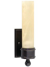Carmac 1-Light Wall Sconce with Amber Glass Shade